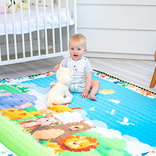 Moiré Baby 3D Paper Craft Animal Learning Baby Play Mat Extra Large 76 in. x 58 Padded ABC Crawling Carpet for Babies 3D Paper Craft Animal - Image 3